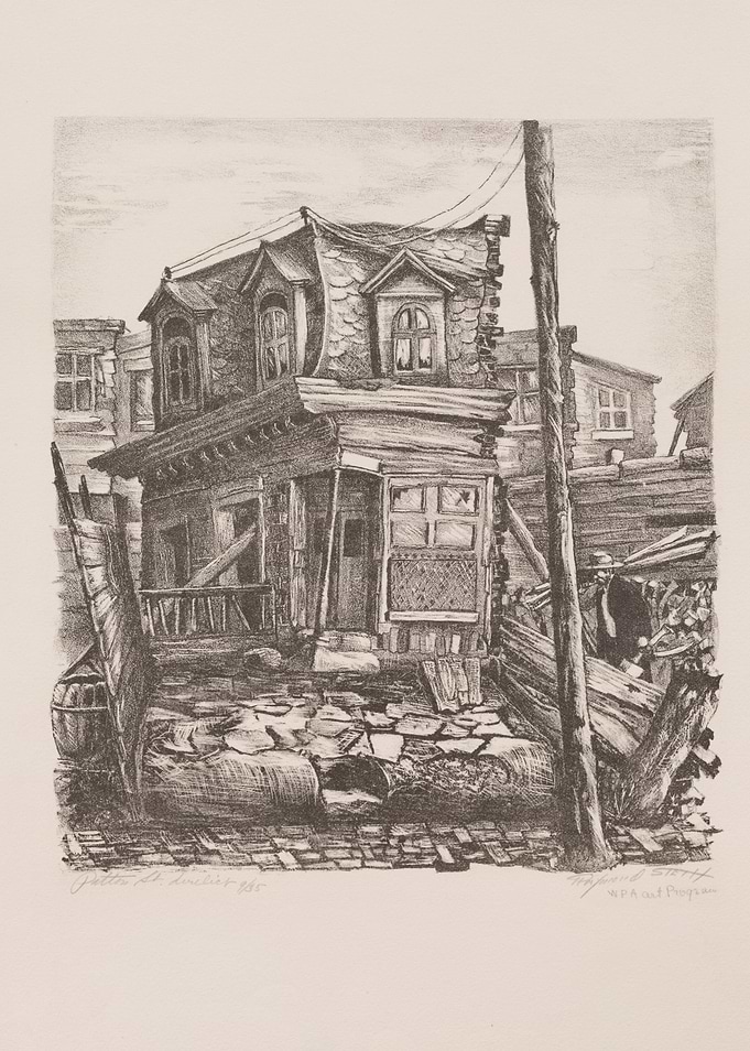 Dilapidated Urban Building with Detritus