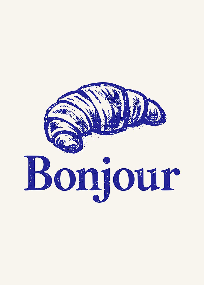 Bonjour Croissant Illustration