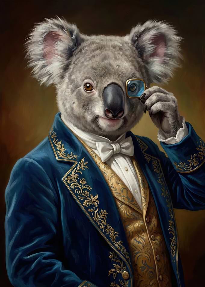 Scholarly Koala with Monocle