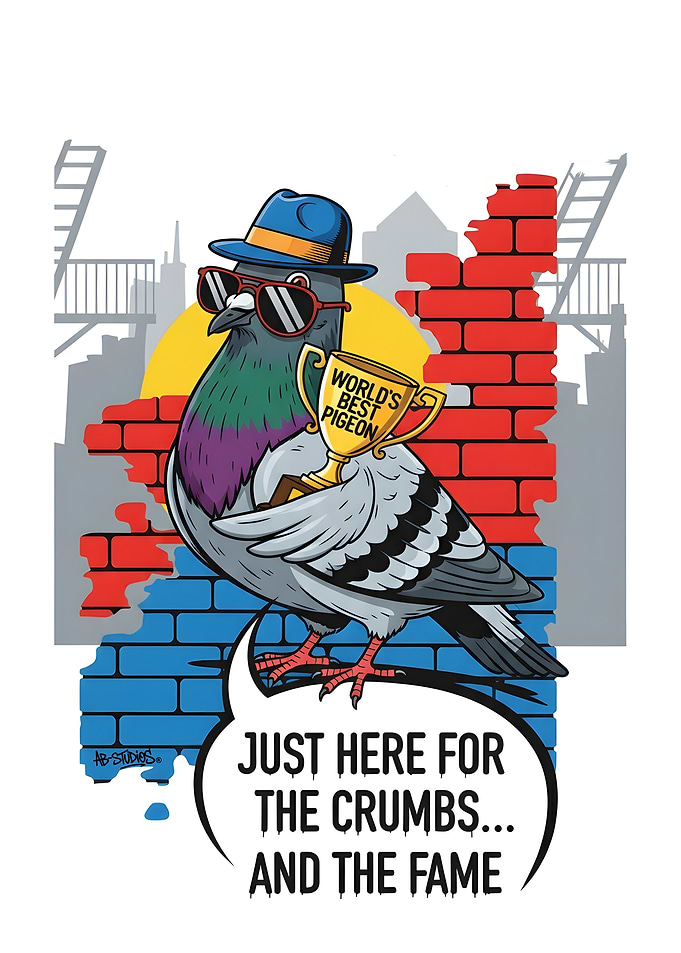 Cool Pigeon with Trophy