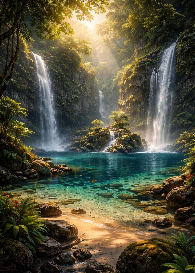Lush Waterfall Paradise