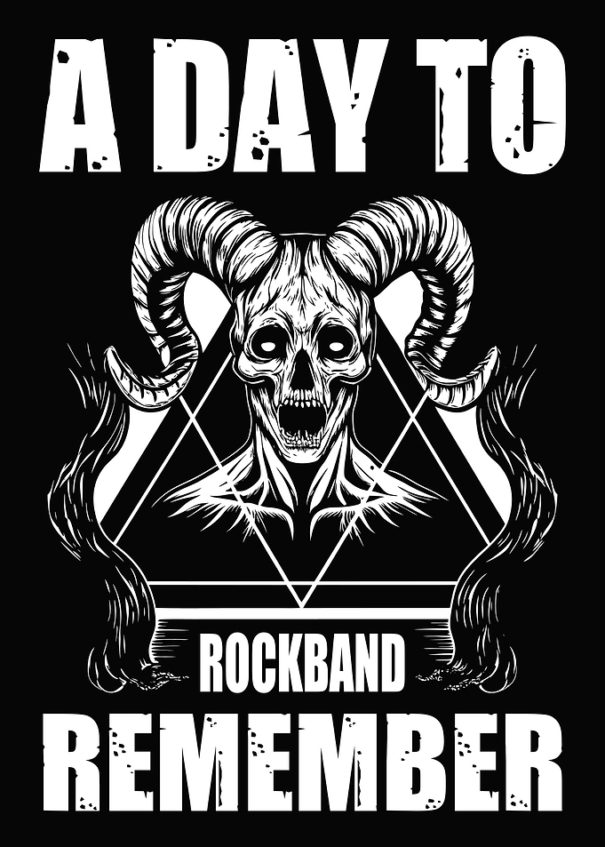 Demonic Skull Rock Band Art