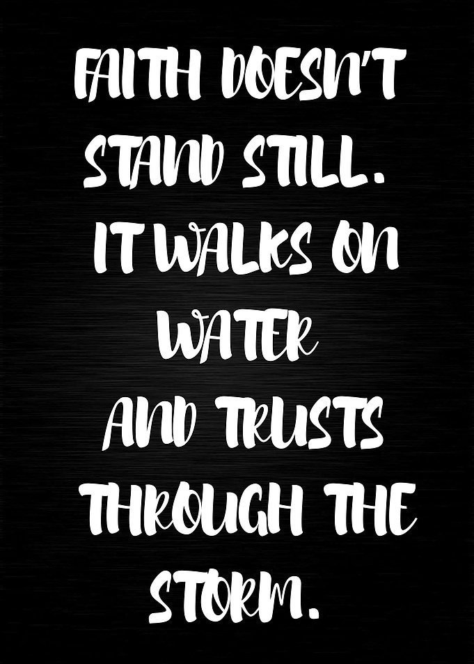 Faith quote on black background
