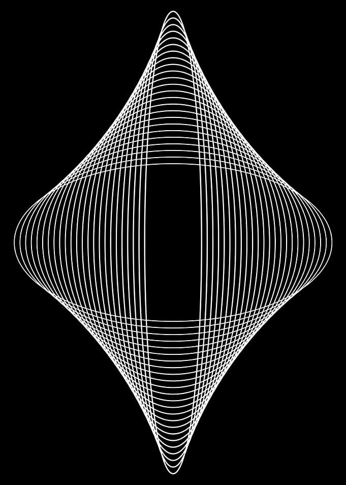 Geometric White Lines on Black Background
