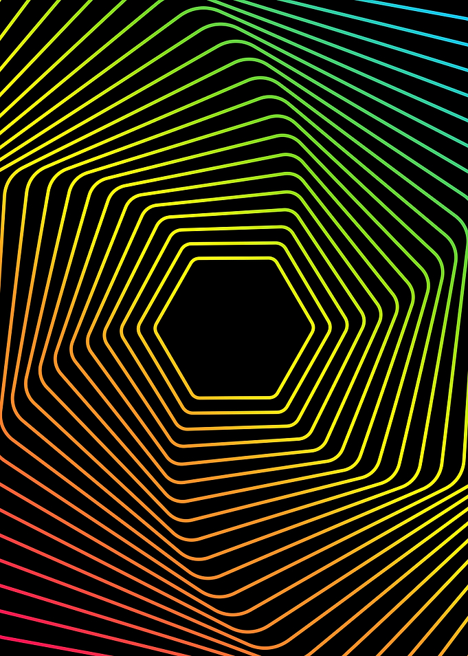 Abstract Hexagonal Gradient Pattern