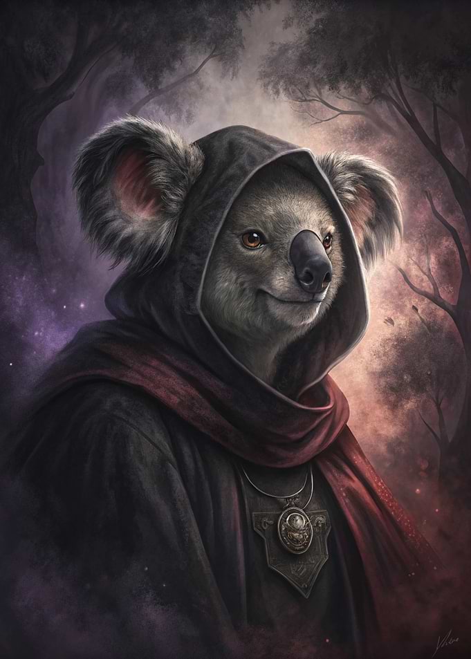 Koala in a Hooded Robe