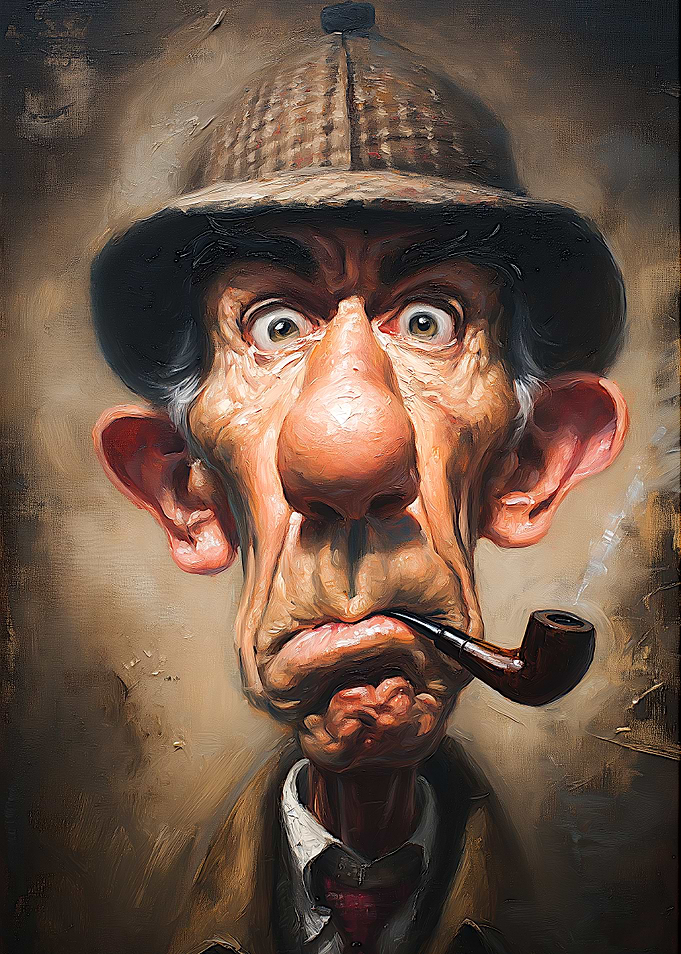 Caricature of a Man with a Pipe