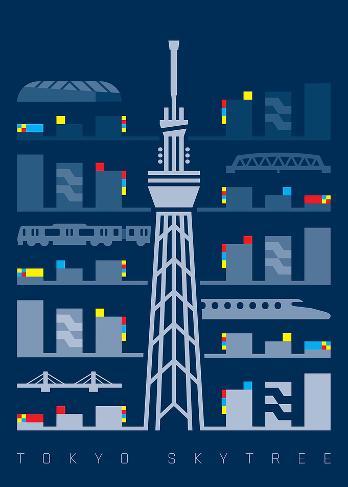 Tokyo Skytree Cityscape Illustration