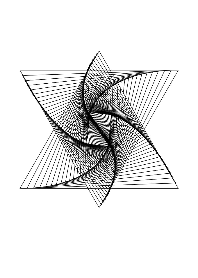 Geometric Starburst Line Art