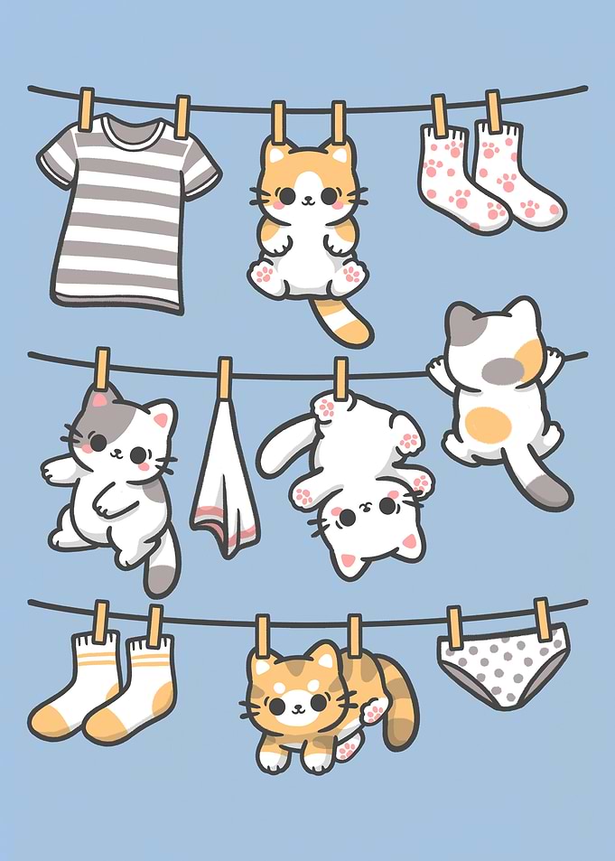 Kitten Laundry Day