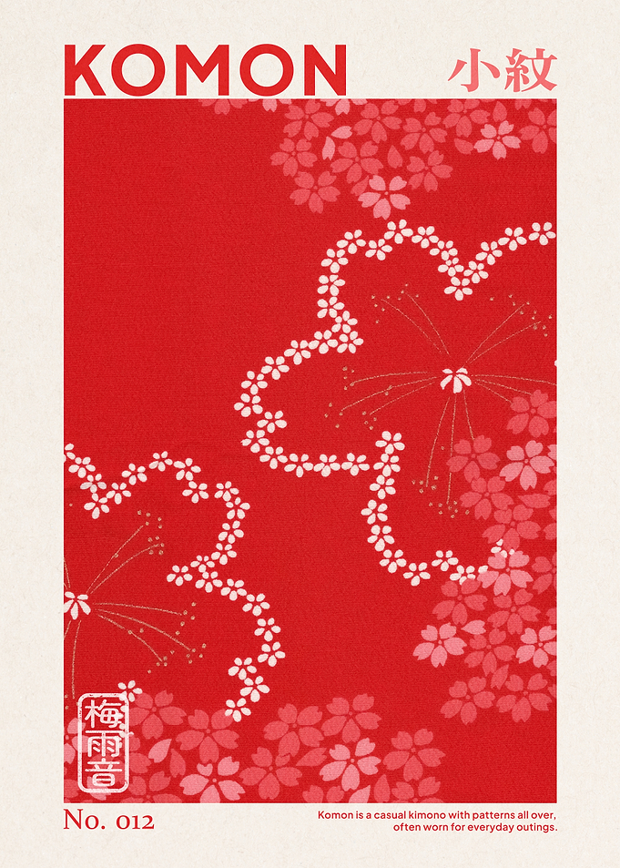 Traditional Japanese Kimono Sakura Pattern Skan