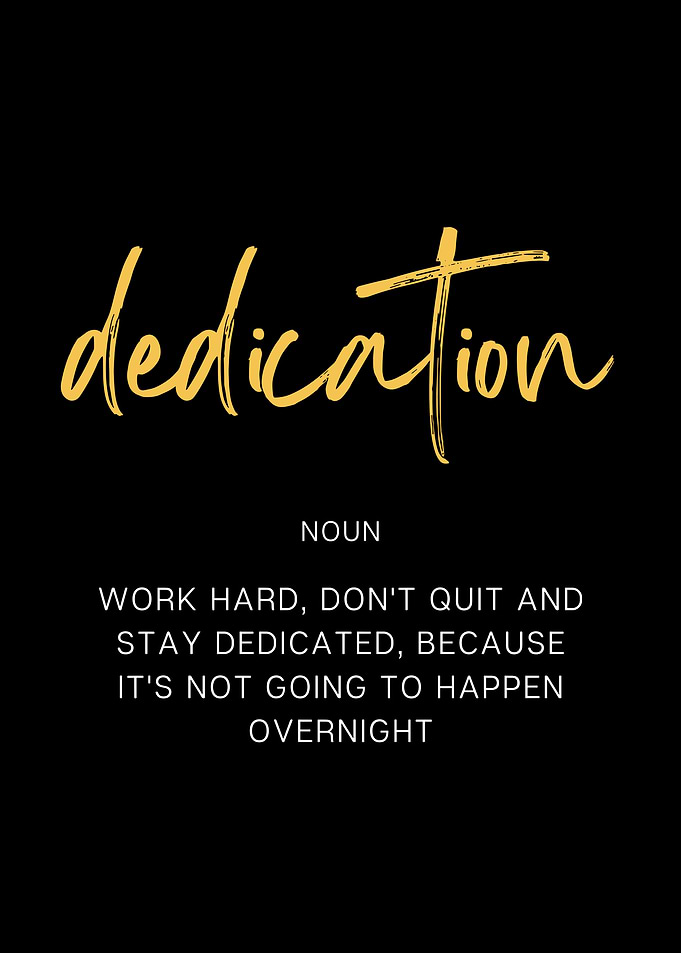 Dedication definition poster