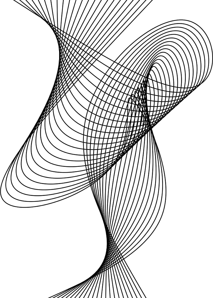 Abstract Black and White Line Art