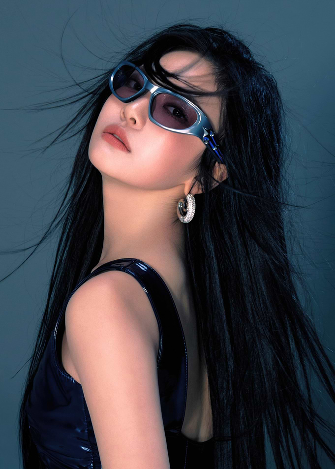 aespa with Sunglasses and Black Hair