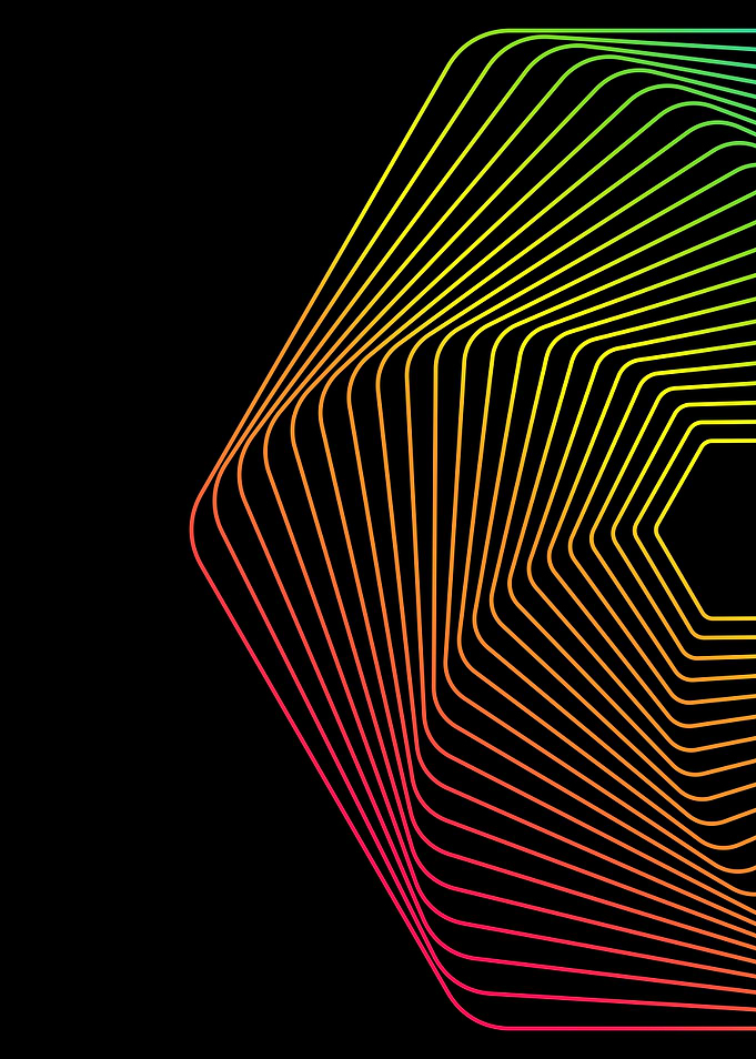 Abstract Hexagonal Gradient Lines