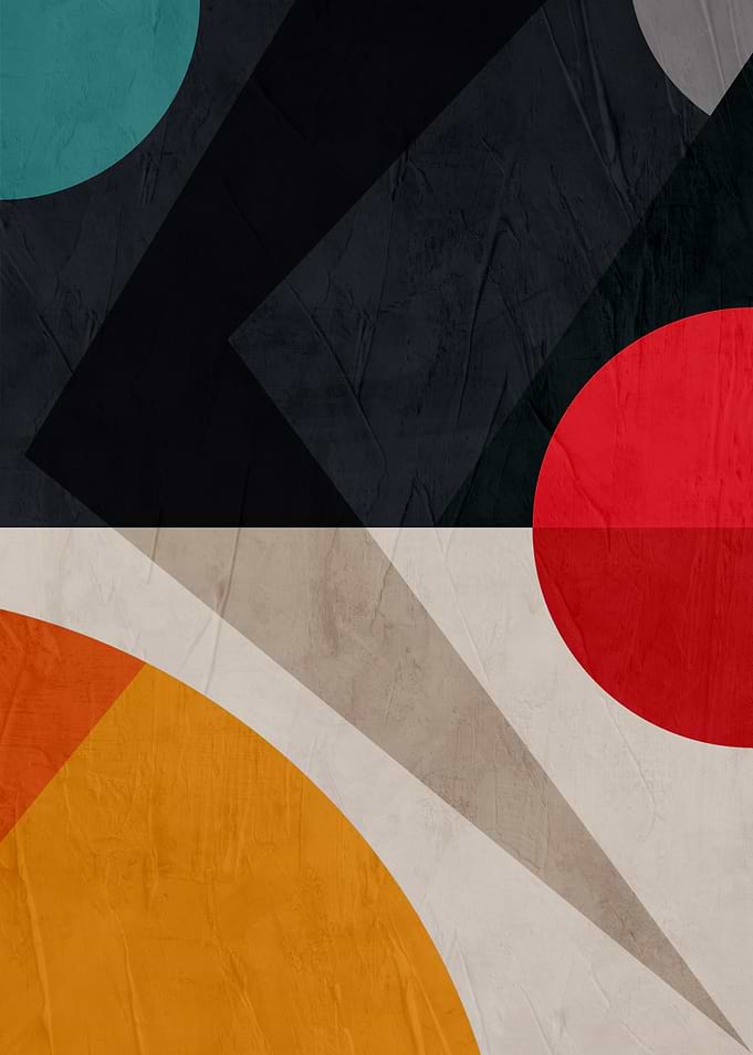 Abstract Geometric Shapes with Textured Background