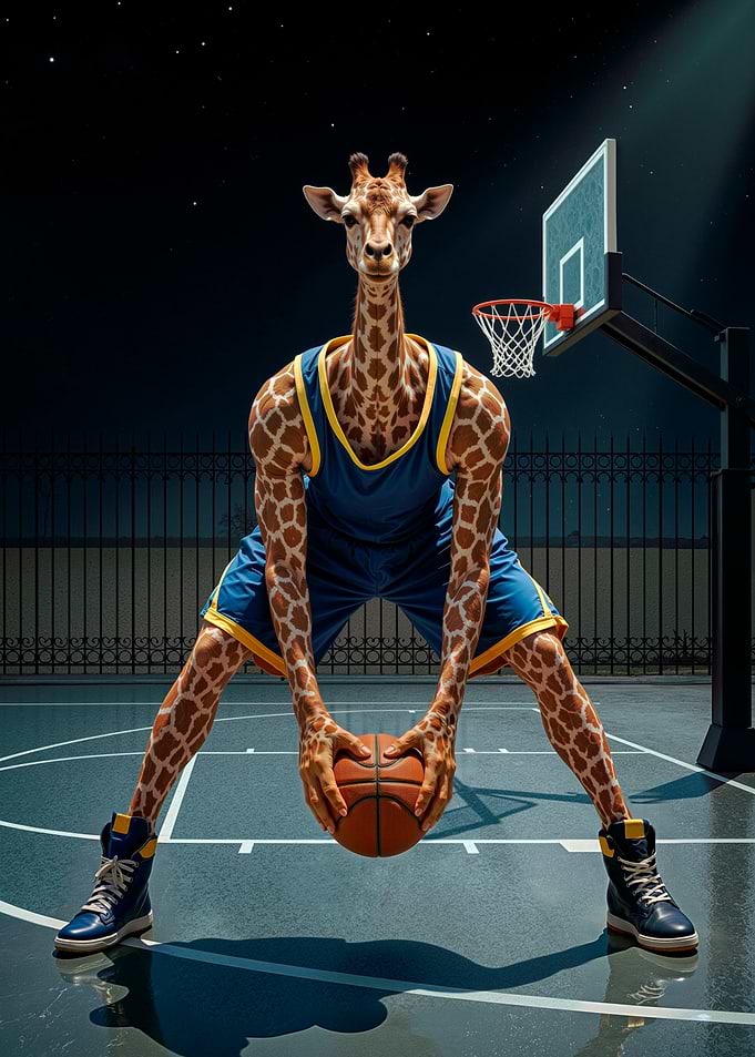 Giraffe basketball player