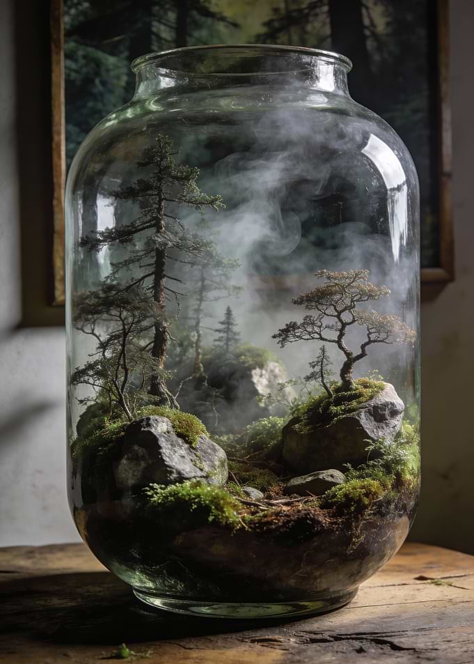 Enclosed Forest Terrarium with Mist