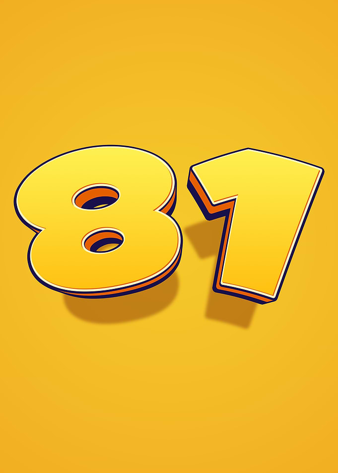 Number 87 in Yellow