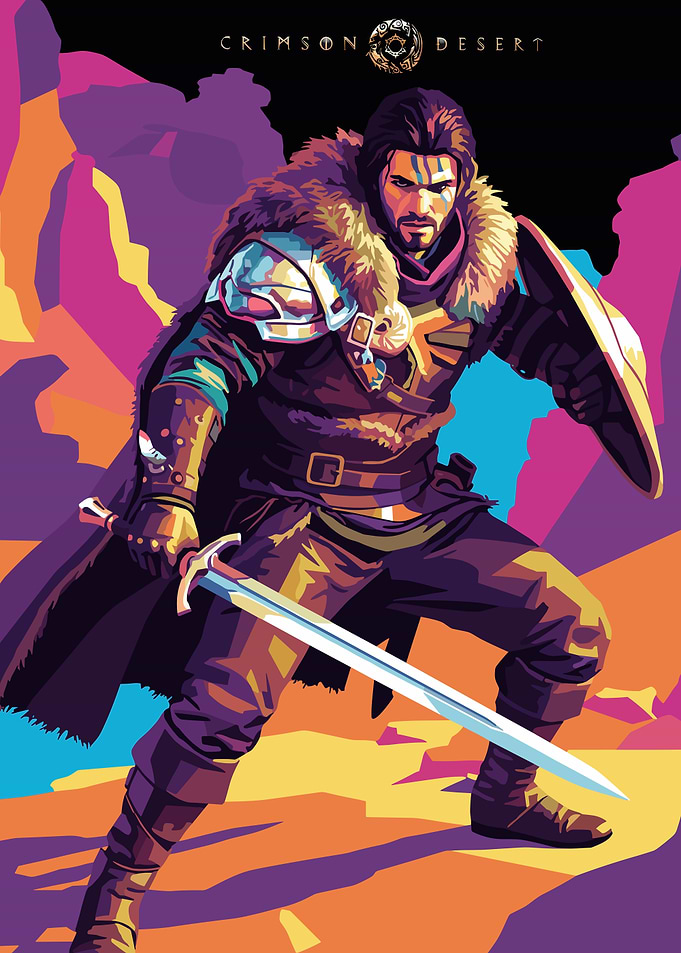 Crimson Desert Warrior with Sword