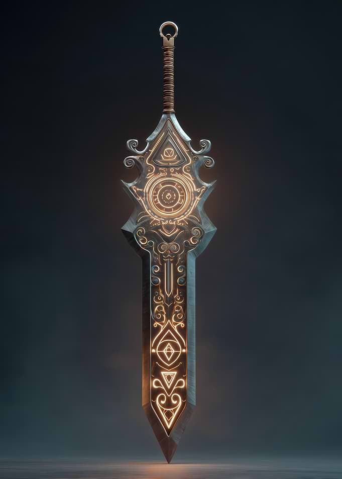 Ornate Glowing Fantasy Sword