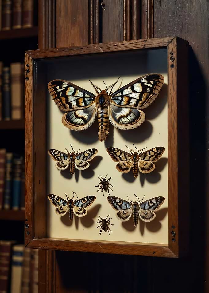 Framed Moth Collection