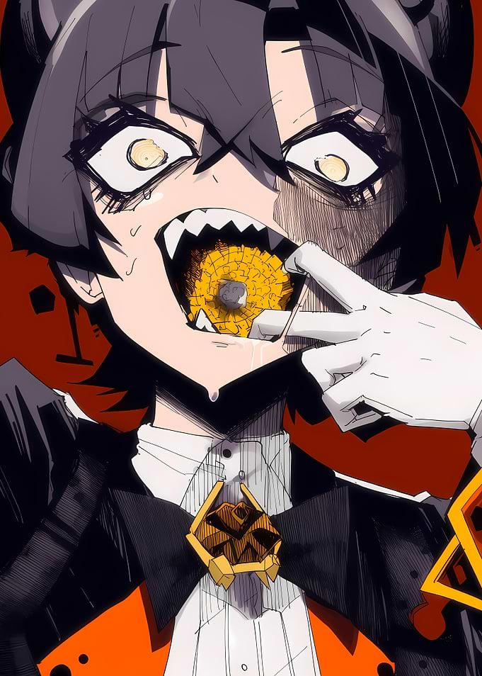 Anime Character Eating a Donut