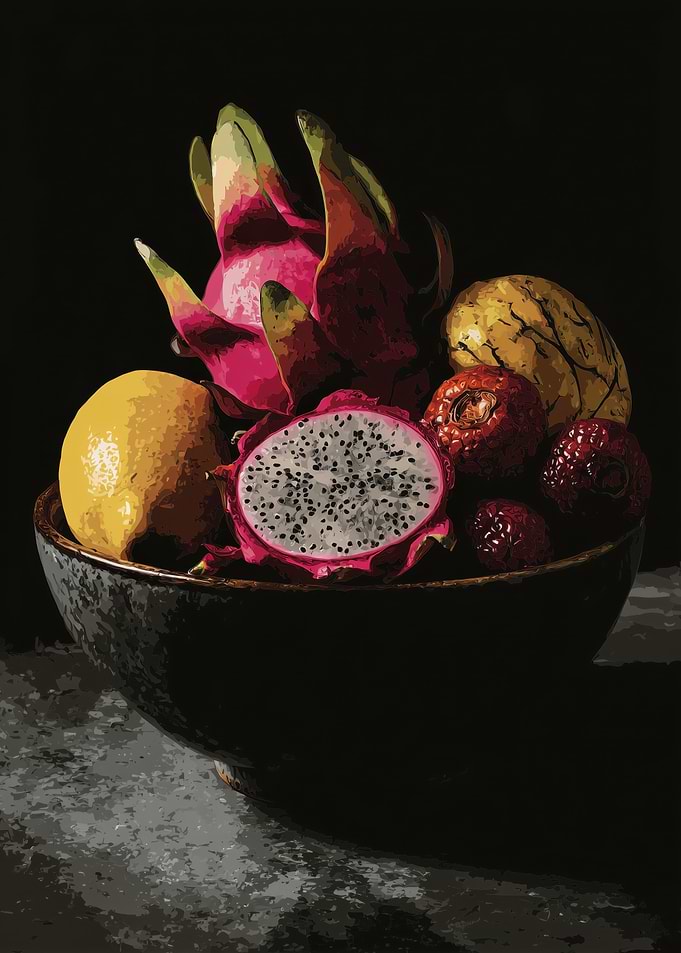 Bowl of Exotic Fruits