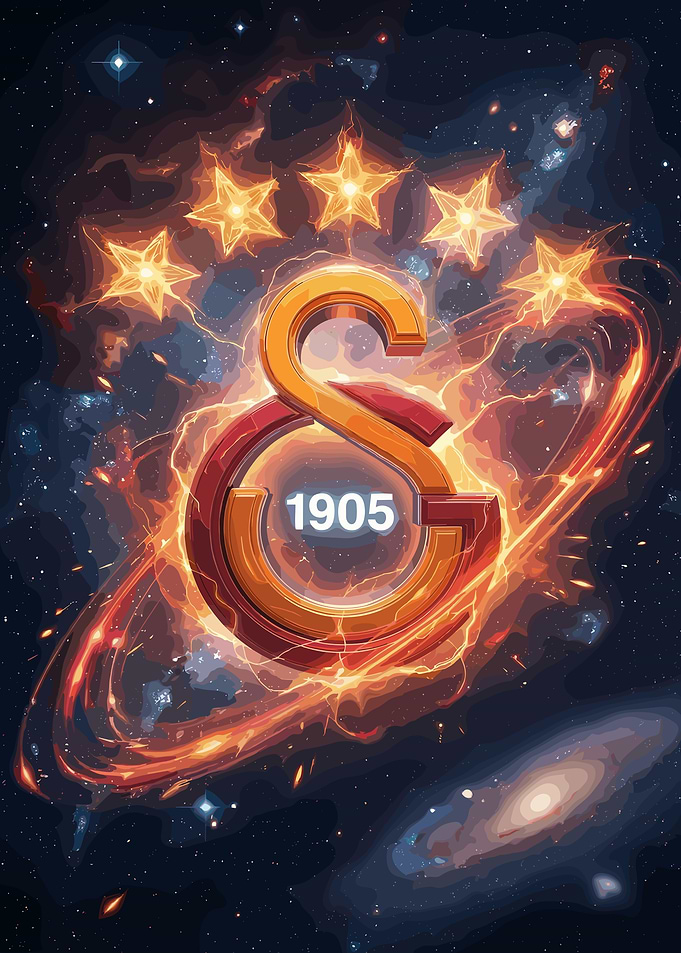 Galatasaray Logo in Cosmic Nebula