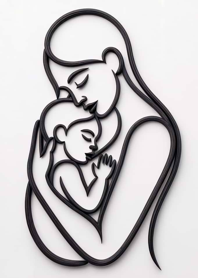 Mother and Child Embrace