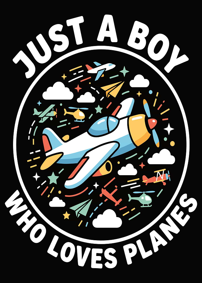 Boy Who Loves Planes Illustration