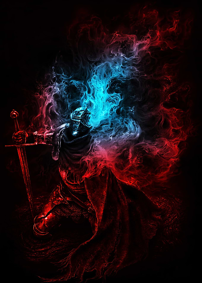 Knight with Fiery Aura