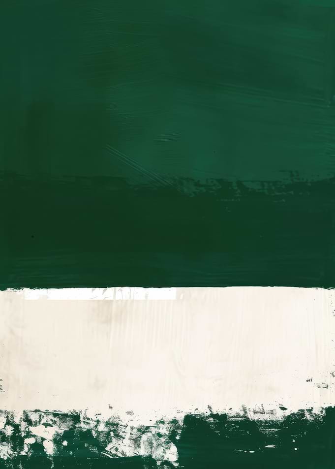 Abstract Green and White Painting