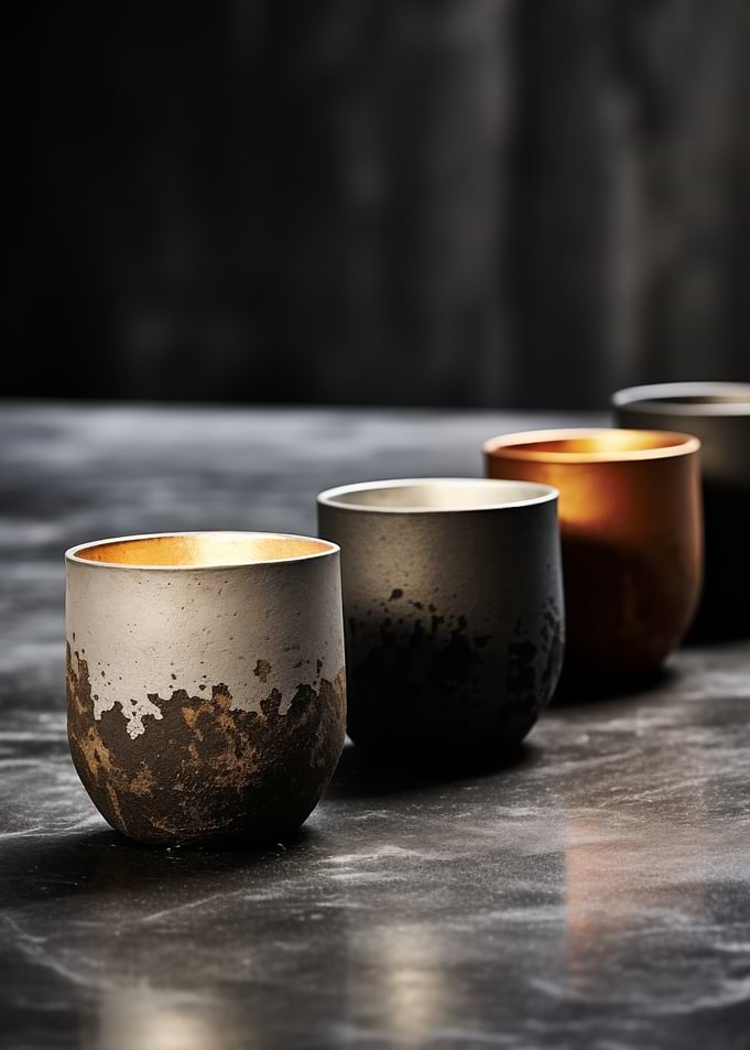 Set Textured Ceramic Cups