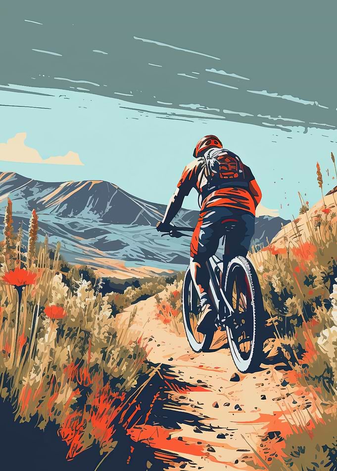Mountain Biker on a Trail