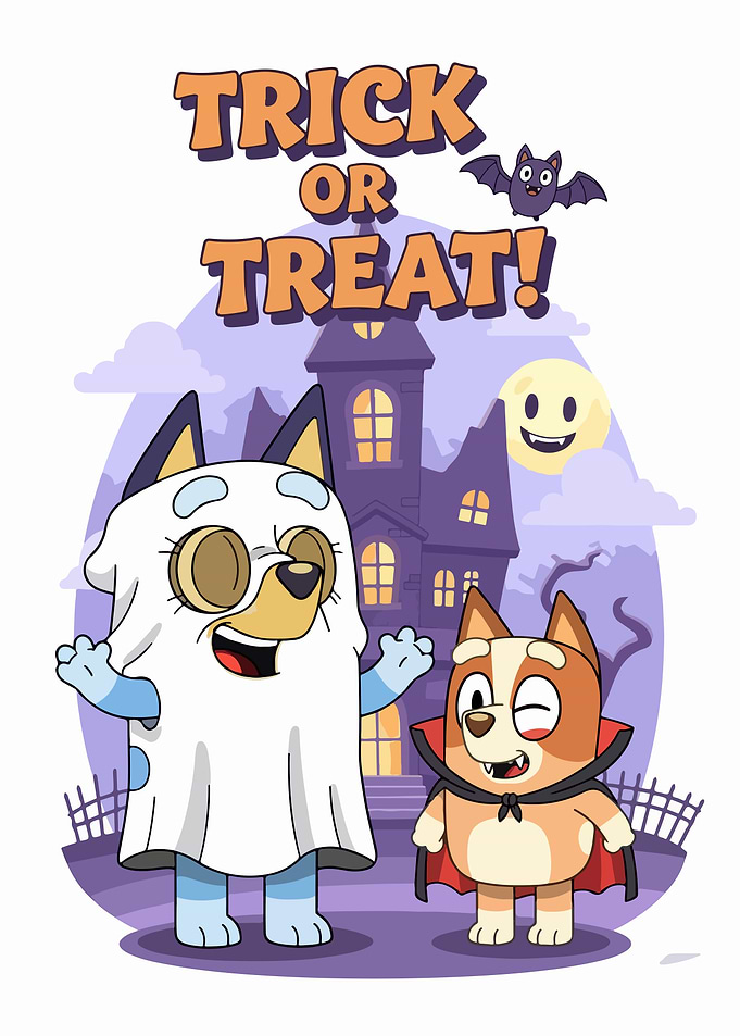 Bluey and Bingo Halloween Trick or Treat
