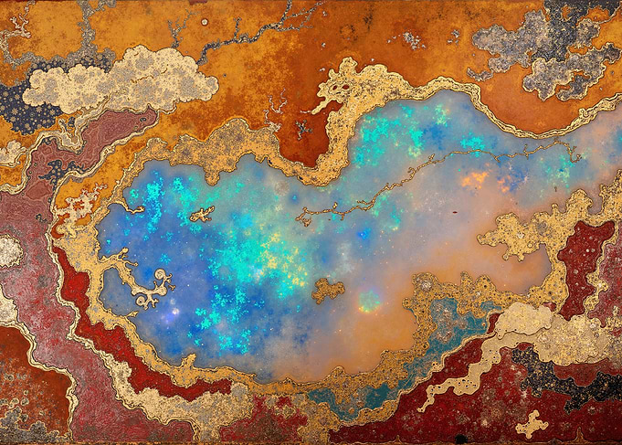 Abstract Opal and Gold Texture