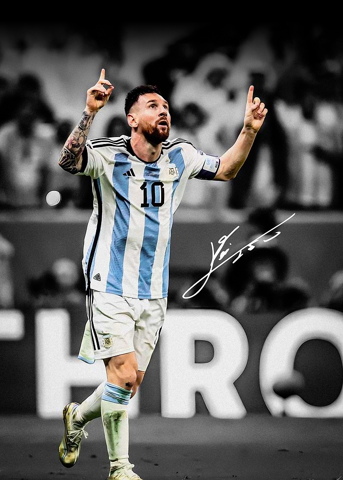 Lionel Messi celebrating a goal