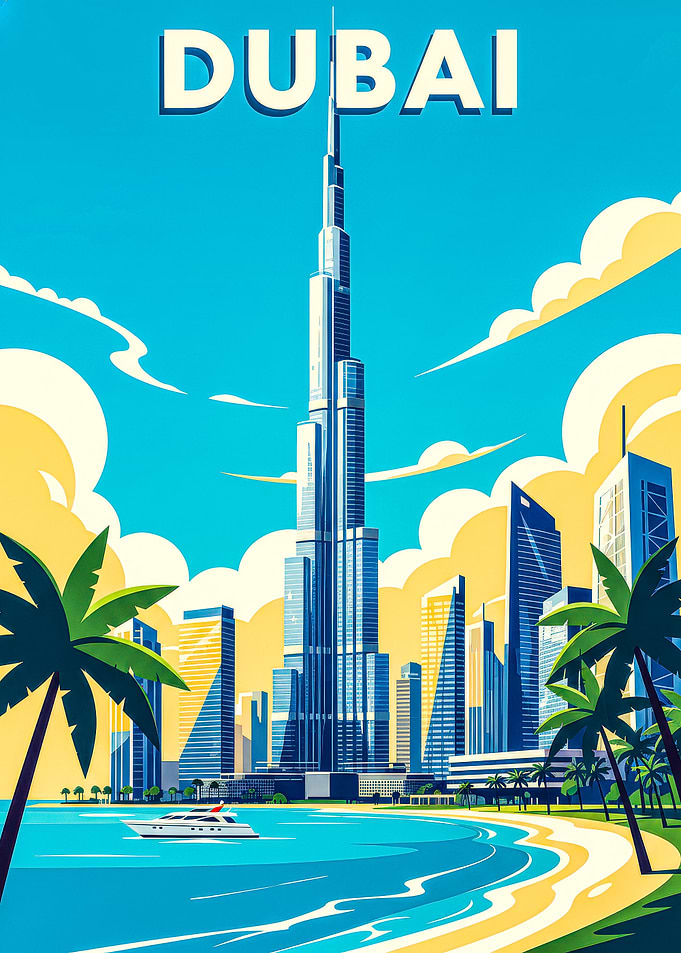 Dubai Skyline with Burj Khalifa