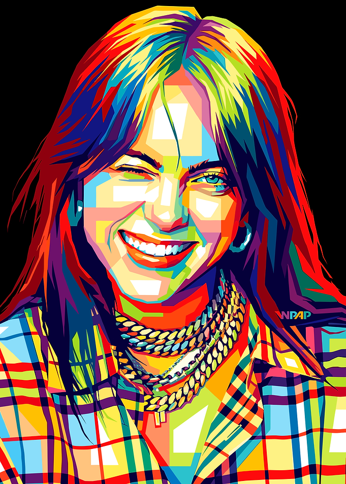 Billie Eilish Pop Art style wpap