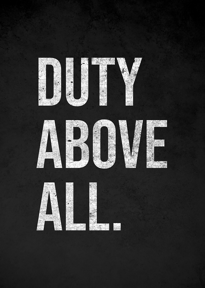 Duty Above All Text Art