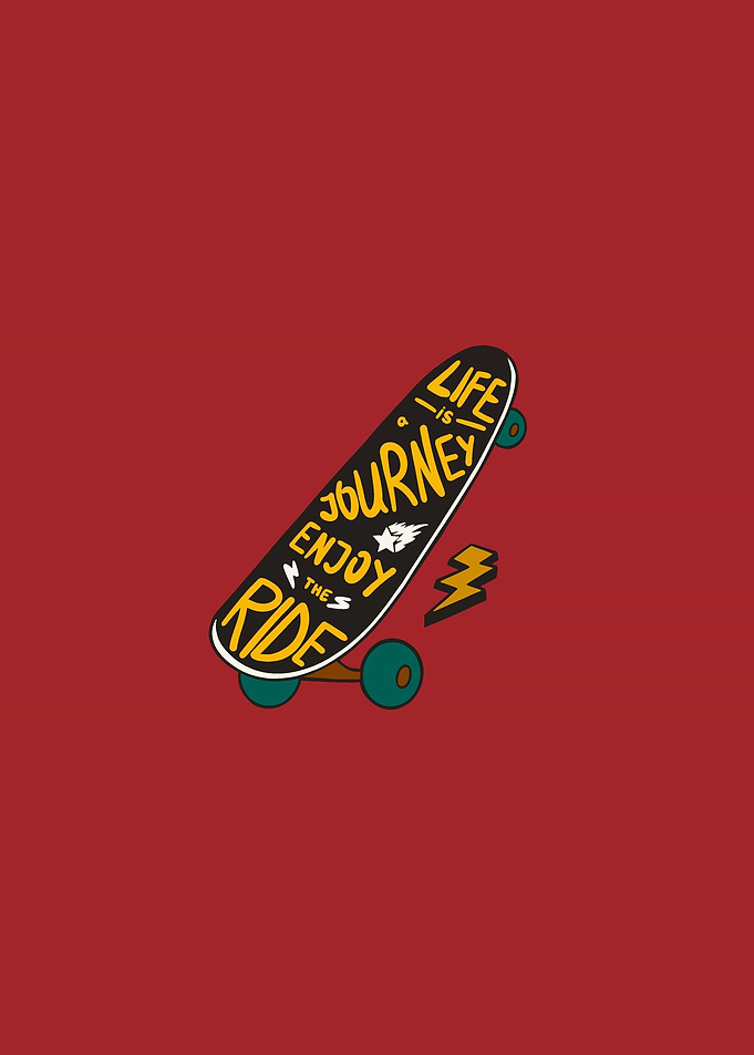 Skateboard with inspirational text