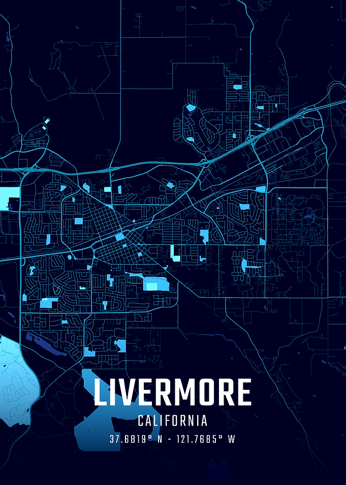 Livermore California Midnight City Map