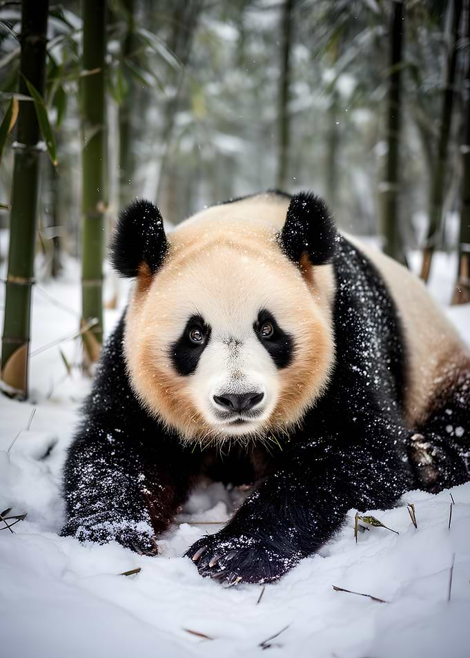 Panda in the Snow