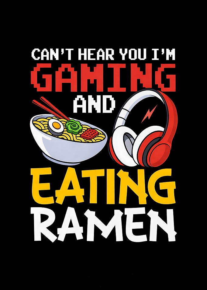 Can’t Hear You I’m Gaming and Eating Ramen – Funny Gamer Gaming Zone Poster