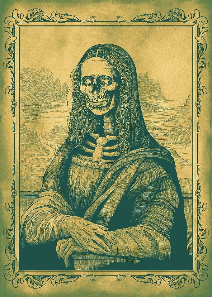 Skeleton Mona Lisa Portrait