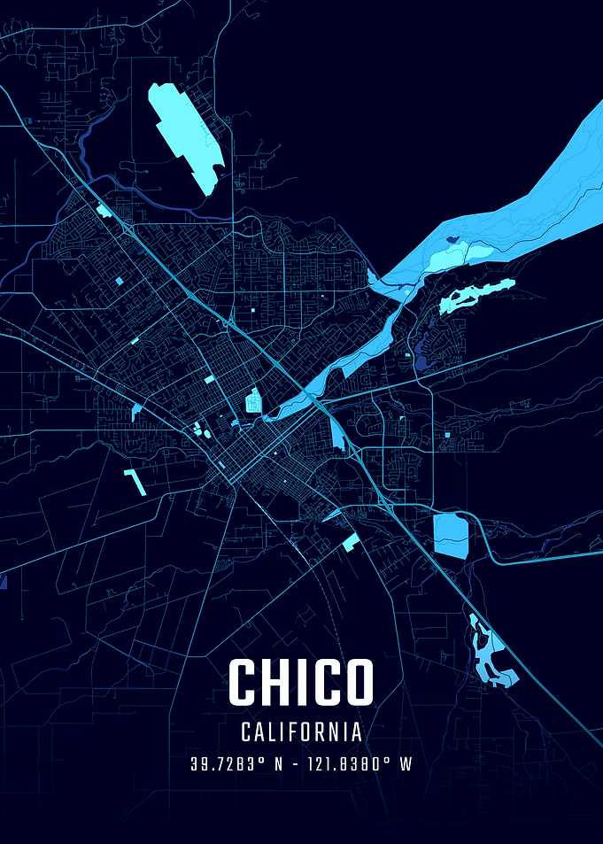 Chico California Midnight City Map