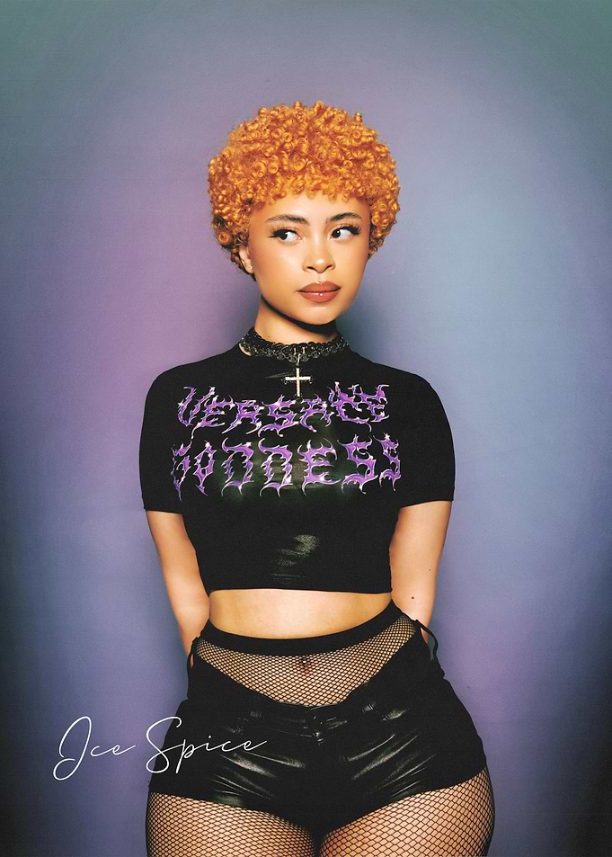 Ice Spice Poses in Black Outfit
