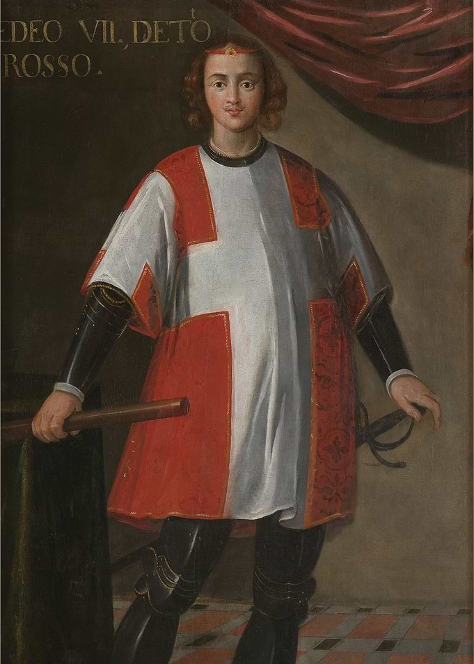 Portrait of a Young Man in Red and White Tunic