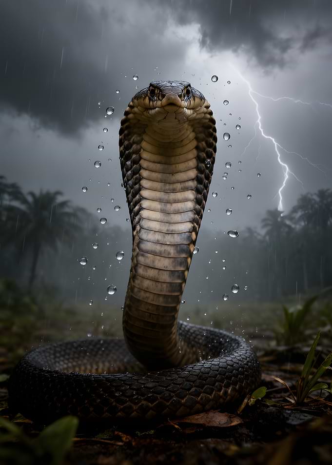 Cobra in a thunderstorm